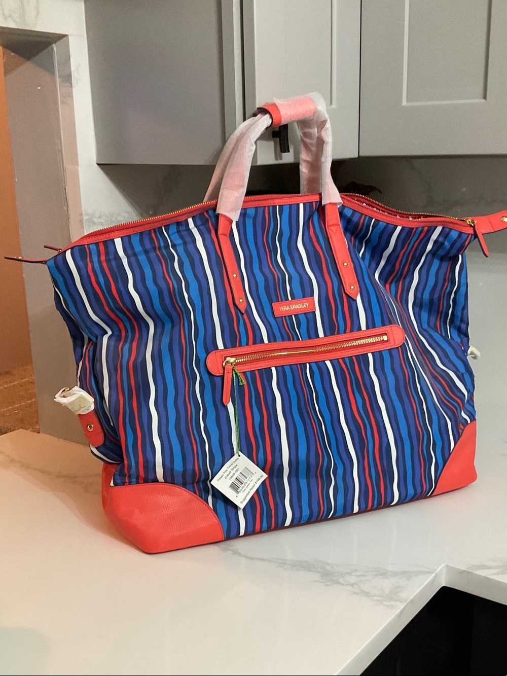 Vera Bradley ‘Preppy Poly’ Travel Tote NEW Retired